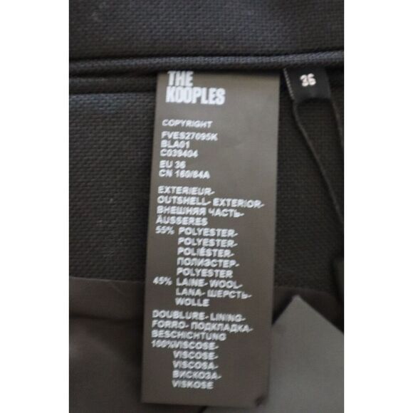 The Kooples FVES27095K Women's Sz 36 Black Wool-Blend Oversized Fit Blazer - Picture 6 of 9